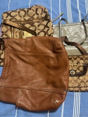 Project Coach Mixed Tote and Shoulder Bag Set - Brown, Tan, Gray